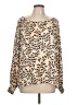 CAbi 100% Polyester Animal Print Tan Long Sleeve Blouse Size L - photo 1