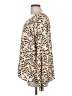 CAbi 100% Polyester Animal Print Tan Long Sleeve Blouse Size L - photo 5