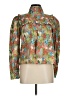 Meadows 100% Cotton Floral Green Long Sleeve Blouse Size 8 - photo 1