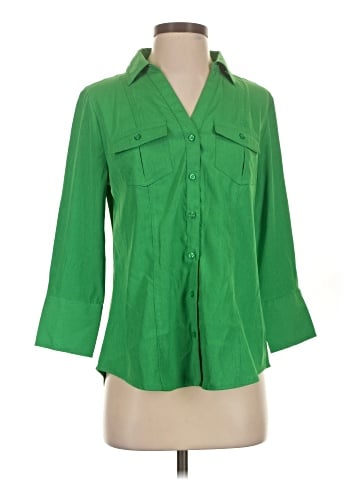 Cato 3/4 Sleeve Button-Down Shirt (view 1)