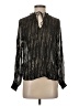 MNG Suit Metallic Black Long Sleeve Blouse Size 2 - photo 1
