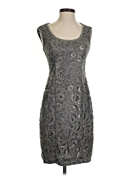 slim fit dress slacks Sue Wong Grey Silk Beaded Dress main image 0