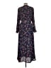 Express 100% Polyester Floral Blue Casual Dress Size L - photo 2