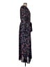 Express 100% Polyester Floral Blue Casual Dress Size L - photo 4