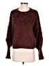 By Anthropologie Floral Burgundy Pullover Sweater Size M - photo 1