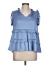 Aqua 100% Polyester Blue Sleeveless Blouse Size L - photo 1