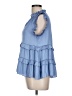 Aqua 100% Polyester Blue Sleeveless Blouse Size L - photo 5