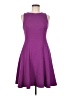 Wisp Solid Purple Cocktail Dress Size 6 - photo 1