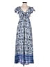 Taylor 100% Polyester Paisley Blue Casual Dress Size 2 - photo 1