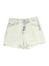 Zara 100% Cotton Ivory Denim Shorts Size 2 - photo 1