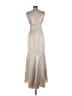 Amsale 100% Polyester Metallic Silver Tan Cocktail Dress Size 10 - photo 2