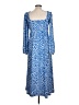 Kaeli Smith Print Blue Casual Dress Size L - photo 2