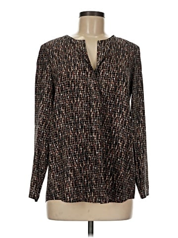 Lafayette 148 New York Long Sleeve Silk Top (view 1)