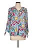 Apt. 9 100% Rayon Floral Blue 3/4 Sleeve Blouse Size L - photo 1