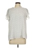 Ann Taylor LOFT 100% Polyester Silver Short Sleeve Blouse Size L (petite) - photo 1