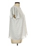 Ann Taylor LOFT 100% Polyester Silver Short Sleeve Blouse Size L (petite) - photo 4