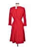 Ann Taylor 100% Polyester Solid Red Casual Dress Size 6 - photo 2