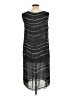 Max Mara 100% Silk Stripes Gray Casual Dress Size 12 - photo 2