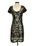 Slate & Willow 100% Polyester Graphic Gold Cocktail Dress Size 4 - photo 2