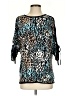 St. John Animal Print Teal 3/4 Sleeve Blouse Size S - photo 1