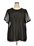 Torrid 100% Polyester Polka Dots Black Short Sleeve Blouse Size 2X Plus (2) - photo 1