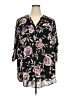 Torrid 100% Polyester Floral Black 3/4 Sleeve Blouse Size 2X Plus (2) - photo 1