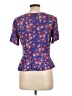 NSR 100% Rayon Floral Blue Short Sleeve Blouse Size L - photo 2