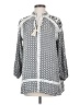 Hazel 100% Rayon Silver Long Sleeve Blouse Size S - photo 1