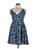 Shein 100% Polyester Floral Blue Casual Dress Size 12 - photo 1