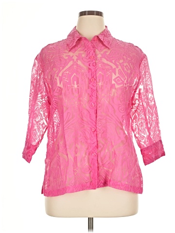 Choices 3/4 Sleeve Button-Down Shirt (view 1)