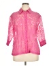 Choices Pink 3/4 Sleeve Button-Down Shirt Size XL - photo 1