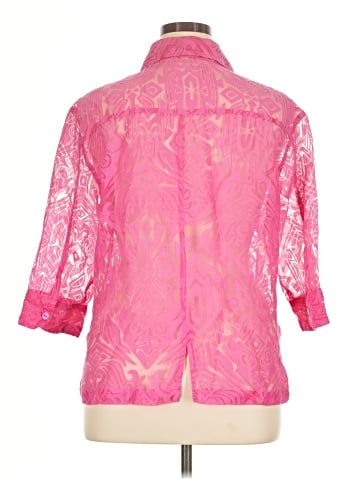 Choices 3/4 Sleeve Button-Down Shirt (view 2)
