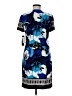 Perceptions Print Blue Casual Dress Size 8 - photo 2