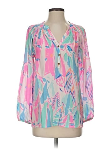 Lilly Pulitzer 3/4 Sleeve Silk Top (view 1)