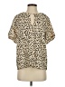 Nine Britton 100% Polyester Animal Print Tan Short Sleeve T-Shirt Size S - photo 1