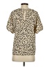 Nine Britton 100% Polyester Animal Print Tan Short Sleeve T-Shirt Size S - photo 2