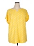 Cure Yellow Short Sleeve Blouse Size 1X - photo 1