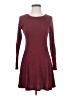 Alya Solid Burgundy Casual Dress Size S - photo 1