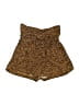 Topshop 100% Viscose Animal Print Brown Shorts Size 4 - photo 1