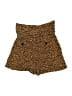 Topshop 100% Viscose Animal Print Brown Shorts Size 4 - photo 2