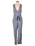 French Connection 100% Lyocell Chevron-herringbone Gray Jumpsuit Size 4 - photo 1