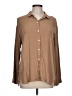 J.Jill Solid Brown Long Sleeve Button-Down Shirt Size L - photo 1