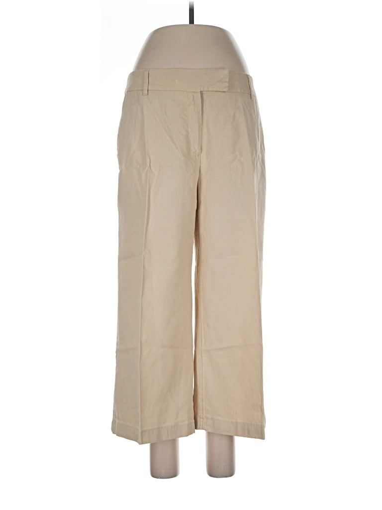 Pre-owned Scoop Linen Pants In Tan