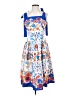 Dalia Macphee Print Blue Cocktail Dress Size S - photo 1