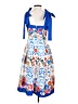 Dalia Macphee Print Blue Cocktail Dress Size S - photo 2