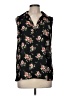 Sweet Rain 100% Polyester Floral Black Sleeveless Blouse Size M - photo 1