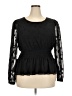 Torrid 100% Polyester Black Long Sleeve Blouse Size 2X Plus (2) - photo 1