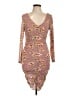 Notations 100% Polyester Brown Pink Cocktail Dress Size L - photo 1