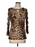 Bold Elements Animal Print Brown Long Sleeve Blouse Size L - photo 1