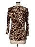 Bold Elements Animal Print Brown Long Sleeve Blouse Size L - photo 2